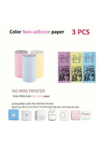 choice2 ورق حراري صغير غير لاصق بثلاثة ألوان، ملصق ذاتي اللصق، ملون، للطباعة ...