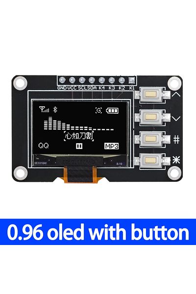 Choice 1pcs white NEW product 0.96 inch OLED IIC White/YELLOW BLUE/BLUE 12864 OLED Display with 4x4 key I2C
