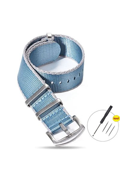 Choice 22mm LightBlue Gray High Density Nylon Strap for Omega Seamaster 007 20mm 22mm Soft Nylon Bracelet f