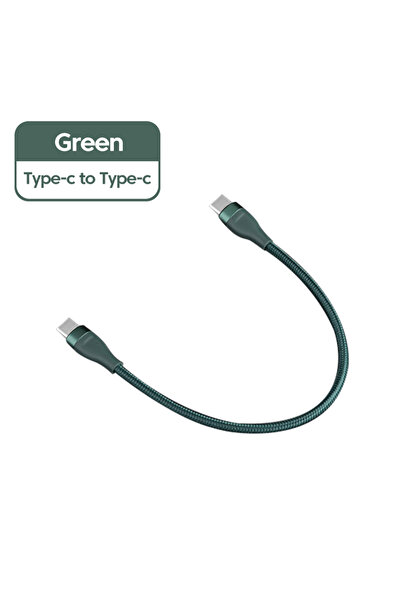 Choice1 كابل بيانات أخضر بطول 0.25 متر، كابل شحن سريع من USB C إلى Type C، كابل بيانات قصير 66 وات من النوع C لأجهزة iPhone 15