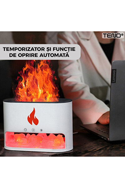 Teno Fireplace Diffuser with White Himalayan Pink Salt