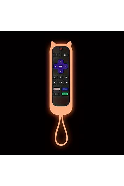 Choice Luminous orange Glow in the dark cute cat's ears shaped silicone universal remote control cover with
