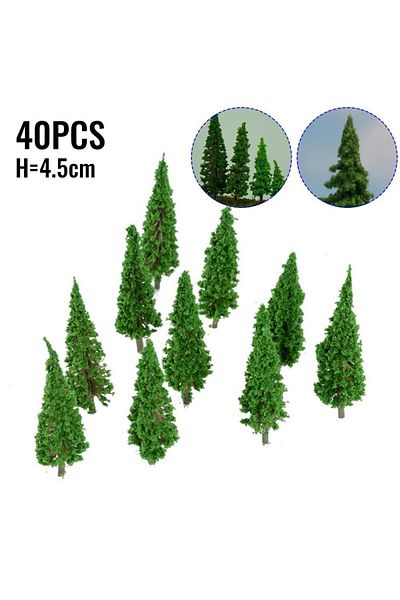 Choice H 4.5CM 40pcs Model Trees Plastic Model Train Artificial Miniature Tree Scenery Railroad Decoration
