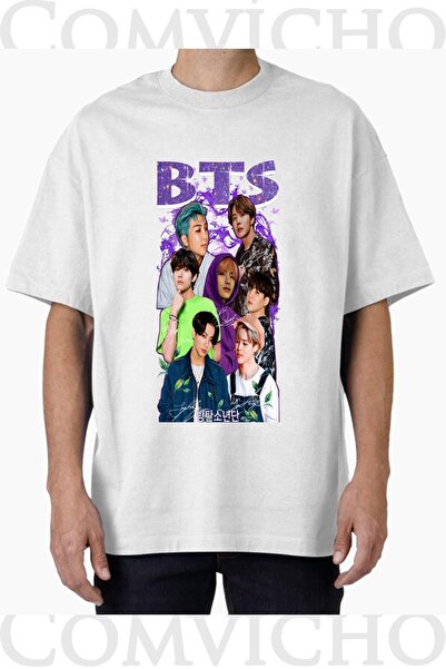COMVİCHO تي شيرت مطبوع بتصميم bts v1 للجنسين