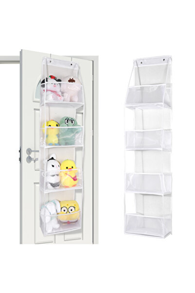 Choice12 WHITE 1pc 4 /6Layer Over The Door Hanging Organizer Cosmetics Wall H...