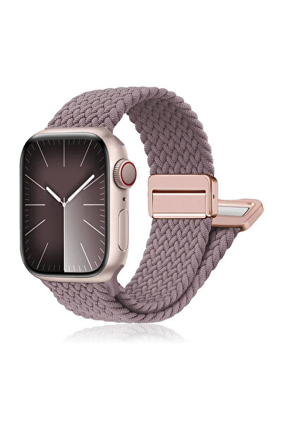 Choice سوار مضفر بلون أرجواني دخاني، مقاس 44 مم، 40 مم، 45 مم، 46 مم، 49 مم، ...