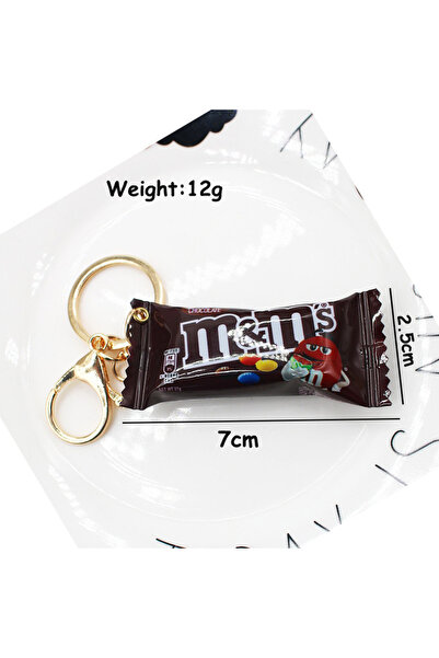 Choice قلادة سلسلة مفاتيح على شكل حبة شوكولاتة بنية اللون بطول 6 سم، قلادة حب...