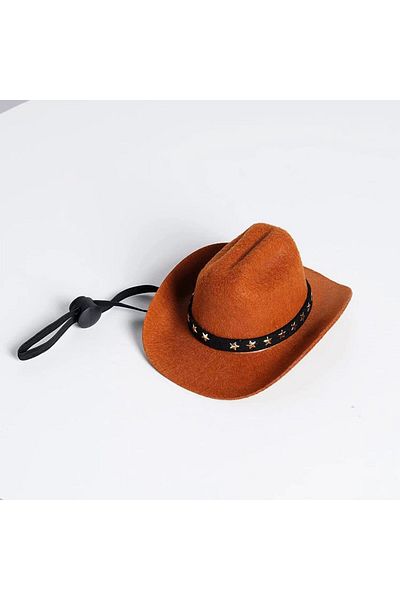 Choice S Coffee British Pet Dog Hat Star Cowboy Hat Pet Supplies Adjustable Dog Costume Top Hat Headwear Pe