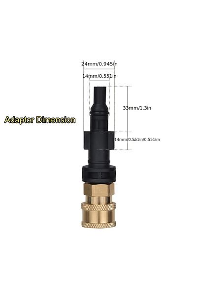 Choice 6-Pc High Pressure Washer Quick Connect Adapter 1/4" Thread with Nozzle Fits LAVOR/Sterwins/Parks...