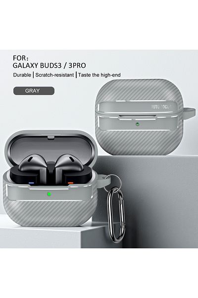 Choice For Galaxy Buds3 Pro Grey New Carbon Fiber Earphone Protective Cover For Samsung Galaxy Buds 3 / Bud