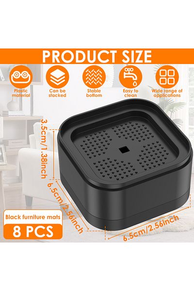 Choice 8pcs 8/16 Pcs Furniture Risers Heightening Foot Pad Nonslip Bottom Adjustable Table Risers Stackable