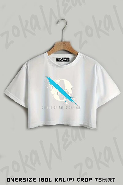 ZOKAWEAR Μπλουζάκι Queens Of The Stone Age με στάμπα Oversize Crop