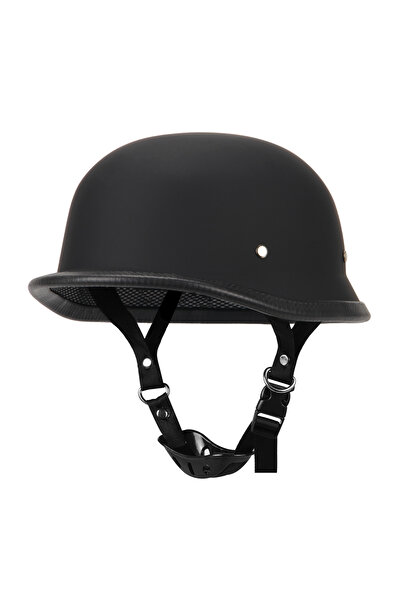 Choice خوذة نصف دراجة نارية سوداء غير لامعة M 307 خوذة ألمانية عتيقة من الجلد كاسكو موتو للدراجات النارية مفتوحة