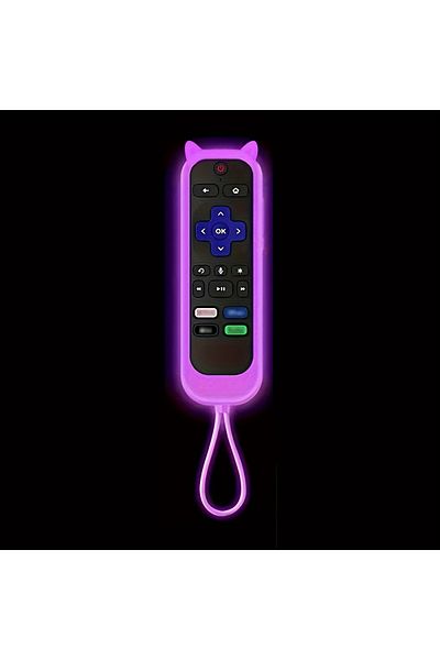 Choice Luminous purple Glow in the dark cute cat's ears shaped silicone universal remote control cover with