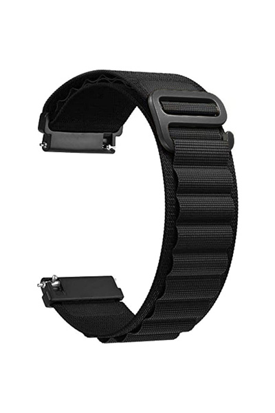 Choice23 20mm Alpine- All Black Nylon Band for Samsung Galaxy Watch 7 6 5 4 40mm 44mm Classic/Active/Gear S3
