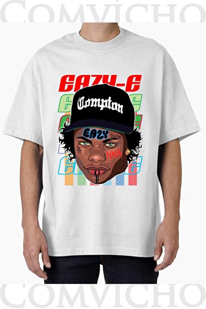 COMVİCHO تي شيرت مطبوع بتصميم eazy v2 للجنسين