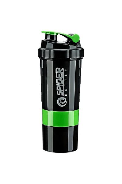 Choice 501-600ml green 3 Layers Shaker Protein Bottle Powder Shake Cup Water Bottle Plastic Mixing Cup Body