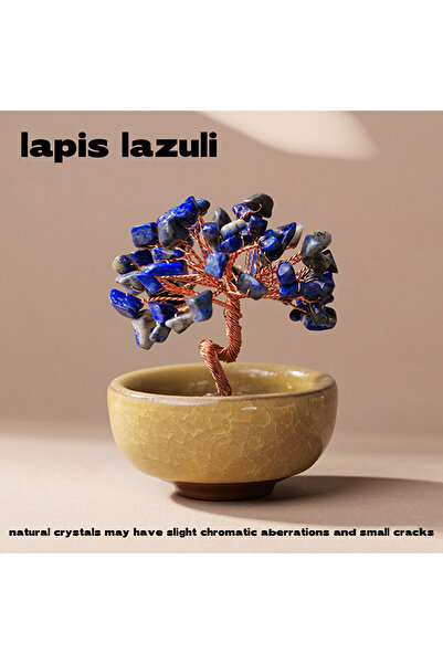 Choice قطعة واحدة من اللازورد، قطعة واحدة من شجرة الكريستال الطبيعية، شجرة مص...