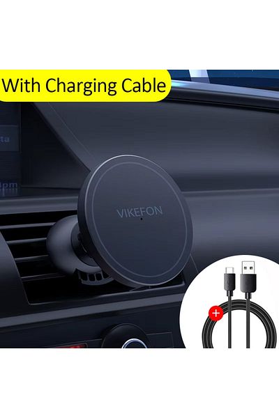 Vikefon Black 2 VIKEFON 30W Magnetic Car Wireless Charger For iPhone 12 13 14 15 pro max Air Vent Ca