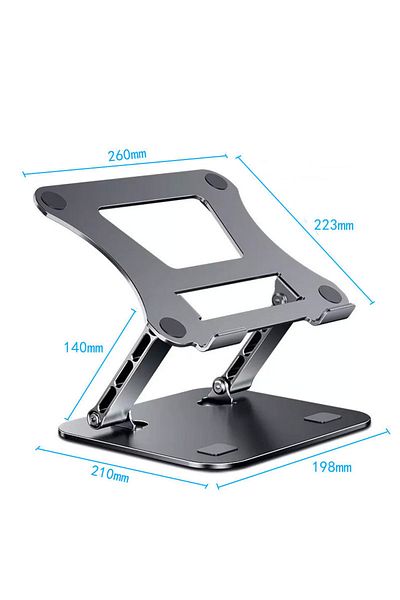 Vikefon black Phone Tablet Stand Adjustable Aluminum Alloy Laptop Tablet up to 17 "Laptop Portable Folding C