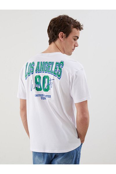 LC Waikiki New Season Crew Neck Κοντό μανίκι εμπριμέ χτενισμένο βαμβακερό ανδρικό Tisort - S5I563Z8