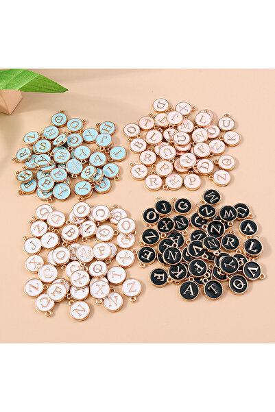 Choice 10 قطع من أنماط مزيج عشوائية باللون الأبيض، 4 ألوان، دلايات أبجدية صغي...