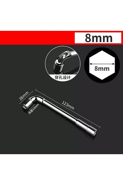 Choice 8mm L-shaped Pipe Socket Wrench Car Repair Tool Set Shaped Hexagonal Spanner Hand Tool Set Wrenchs