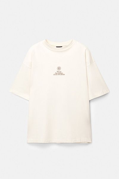 Pull & Bear White T-shirt with graphic detail