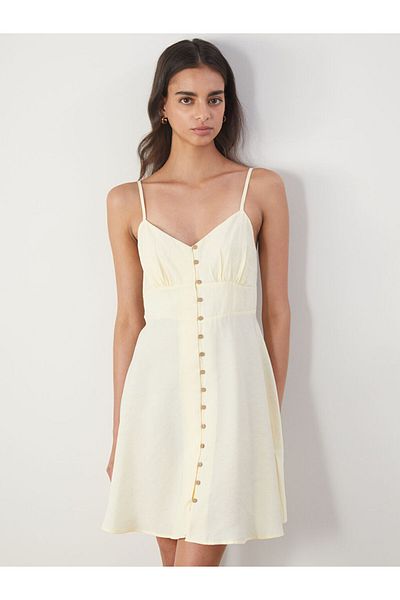 LC Waikiki Sari Heart Collar Strap Mini Dress
