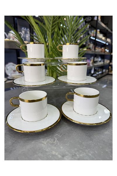 Doğudeko Elion Luxury 6-Piece Porcelain Cup Set