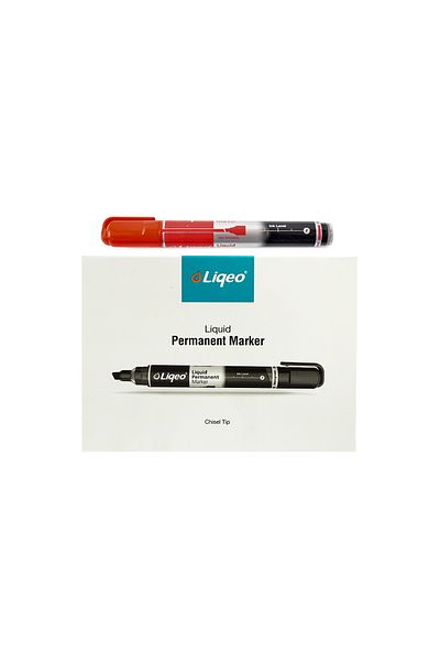 Liqeo Liqeo SET liquid permanent marker, red beveled tip - 12 pcs/set