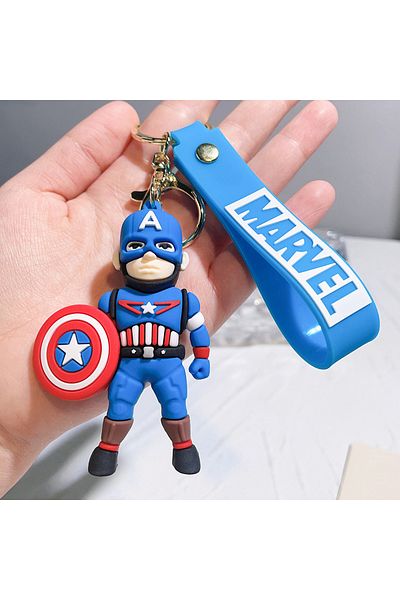 Miniso 006 Cartoon Marvel Avengers Keychain - Spider-for Man, Iron Man, Hulk Silicone Backpack Charms, Comi