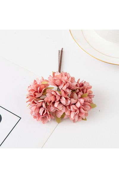 Choice Chocolate 6Pcs 11Cm Artificial Flowers Silk Mini Carnation Wedding Handicraft Wreath Accessories Chr
