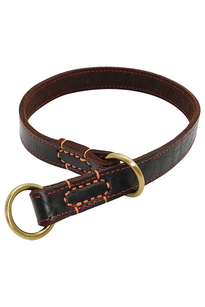 Choice M Brown Durable Slip Real Leather Dog Collars Medium Large Dogs Choke Training Collar for Labrador G