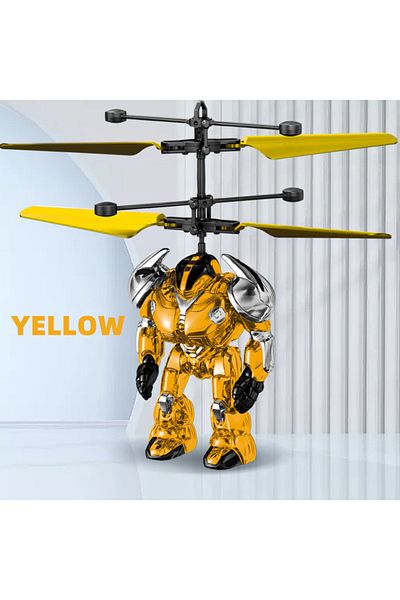 Choice X-Yellow KBDFA Intelligent Sensing Aircraft Mech Warrior Flying Robot Luminescent Suspension Gesture