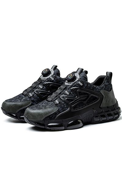 Choice 41 678-Black Rotating Button Safety Shoes Men Air Cushion Work Shoes Steel Toe Sneaker Man Puncture