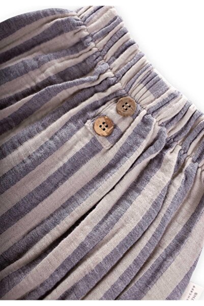 Cigit Çizgili Patlı Şort 0-3 Yaş Lacivert