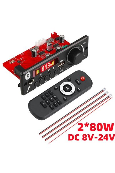 Choice 2x80W-Big remote 160W DIY Home Digital Amplifier MP3 Decoder Board 12V 80W Audio Power Bluetooth FM