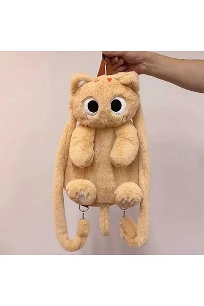 Choice Ginger cat 40cm Kawaii Big Eyes Cat Plush Toy Backpack Cute Large-capacity Stuffed Animals Bags Boys