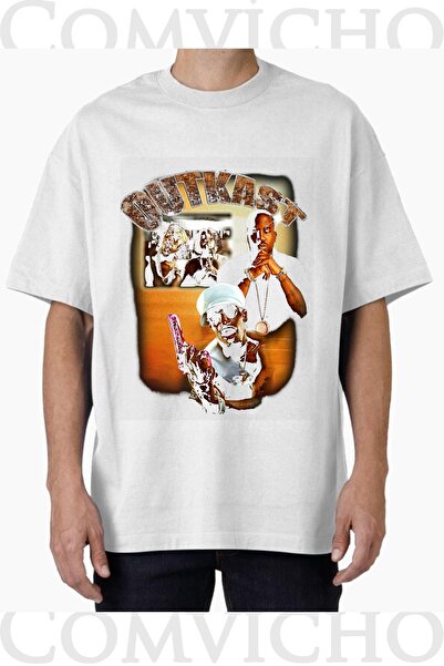COMVİCHO تي شيرت مطبوع بتصميم Outkast v1 للجنسين