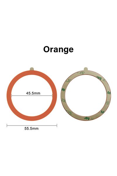 WSSHE Orange Universal Magnetic Mobile Phone Ring for Magsafe Accessories Metal Sticker Wireless Charger I