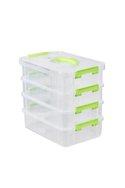 Choice green Building Blocks Storage Box Transparent Visibility Tool Classification Boxes Moisture-Proof Gr