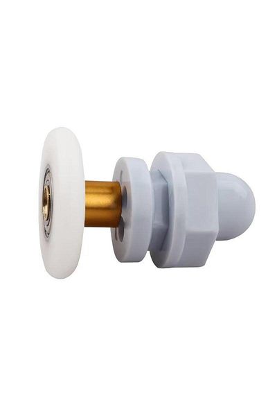BOEM Shower door wheels, Brass/Plastic, 4 pcs, Grey/White