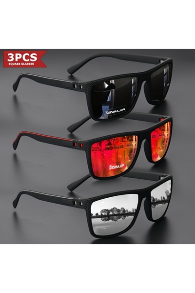 Choice 3 قطع - 3 2025 نظارات شمسية جديدة مستقطبة بإطار مربع عالي الجودة ومفصل...