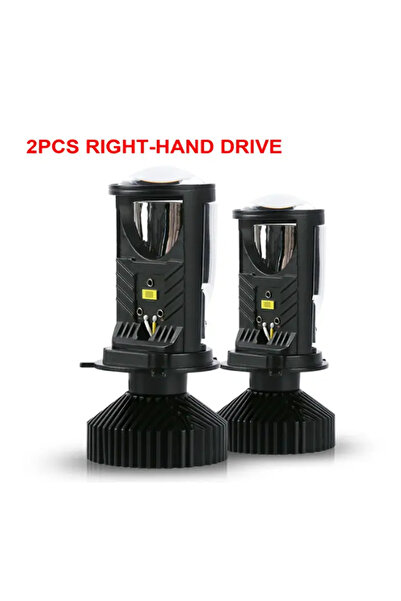 Choice3 2pcs Right hand Y6D H4 LED Projector Headlight Bulbs Bi LED Lens Proj...