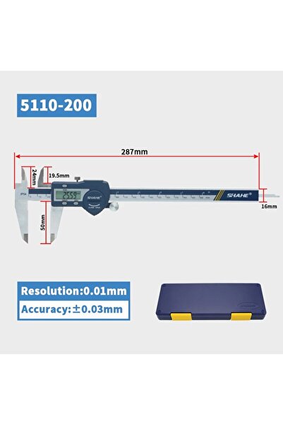 Choice94 5110-200 SHAHE فرجار رقمي من الفولاذ المقاوم للصدأ المقوى، فرجار قيا...