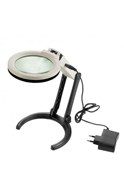 Magnifier Dual Magnifier with 10 LEDs, 2X and 5X, Black-White