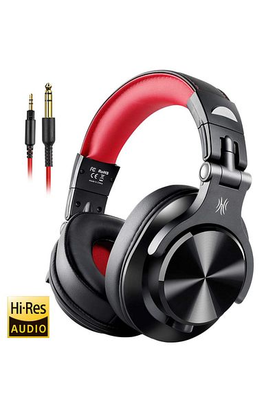 Choice Red Oneodio Wired Over Ear Headphone With Mic Studio DJ Headphones Professional Monitor Recording &