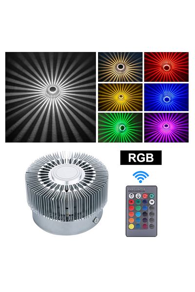 Choice RGB with Remote 3W LED Wall Light RGB Effect Lamp Sunflower Projection Light AC 85-265V Aisle Corrid