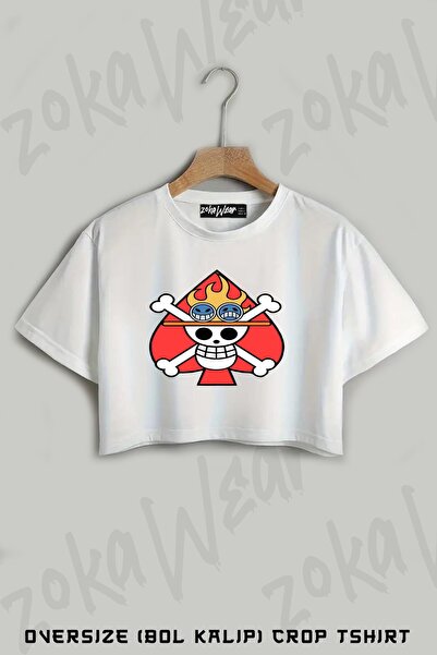 ZOKAWEAR Μπλουζάκι με στάμπα One Piece Ace Oversize Crop